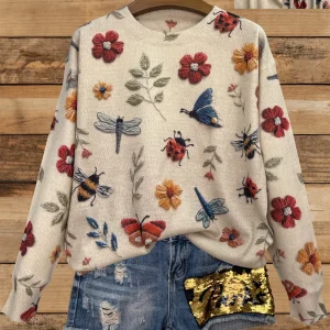Miyouj Maglione da donna Donna Pullover allentato oversize Top con fondo autunnale 2025 Top lavorato a maglia invernale lavorato a maglia Maglione lavorato a maglia stampato 1