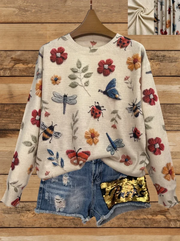 Miyouj Maglione da donna Donna Pullover allentato oversize Top con fondo autunnale 2025 Top lavorato a maglia invernale lavorato a maglia Maglione lavorato a maglia stampato 1