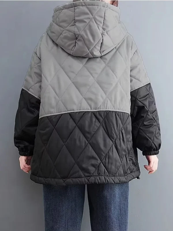 Amax luluE Felpe con cappuccio dal design trapuntato allentato moda invernale coreana Donna Casual Abbigliamento caldo con cappuccio Felpe classiche di lusso da donna 2