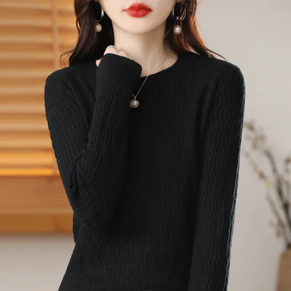 Maglione di Cashmere donna colore puro o-collo Casual a maniche lunghe Pullover allentato maglione di cachemire da donna 3