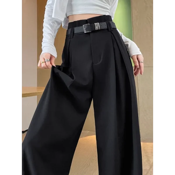 Nuovi pantaloni a gamba larga a forma di pera a vita alta da donna 2