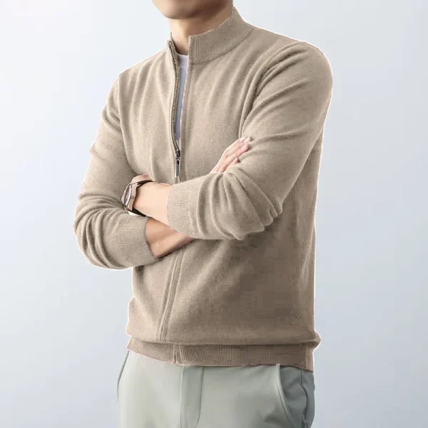 Animal Game Maglione cardigan con cerniera da uomo Maglioni slim fit Stand Maglieria Maglione Camicetta calda fredda Zip Long Sweatcoats 4