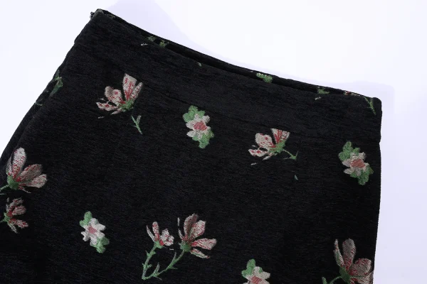 Autunno Inverno Velluto Stampato Floreale delle Donne A-line Wrap Gonne Nappa 2025 Nuovo Della Boemia A Vita Alta Dritto Tubino Gonne Femminili 3