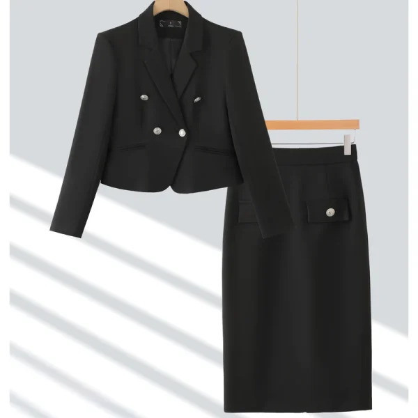 NAVIU Primavera High End Nuove donne Piccolo blazer corto Abito stile OL e mezza gonna Office Ladies Fashion Set da due pezzi Abbigliamento da lavoro 3