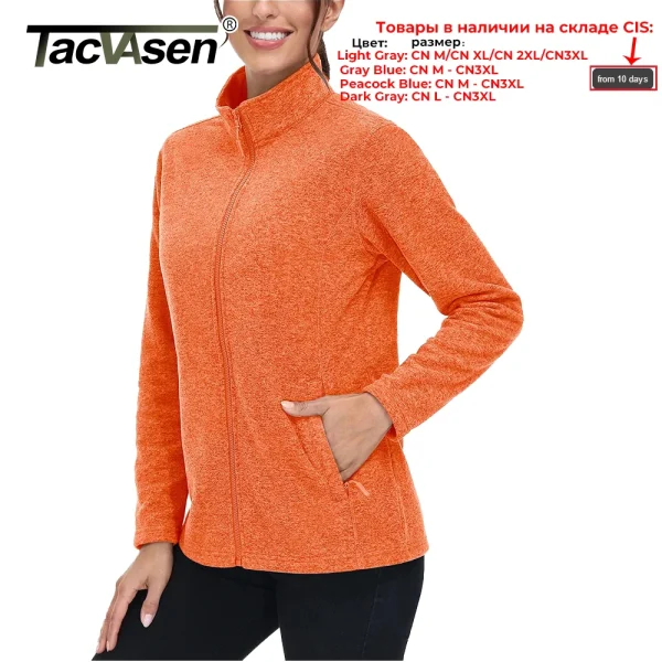 TACVASEN giacche in pile leggero primavera/autunno felpe sportive calde da donna maglione dolcevita Casual termico cappotti top 4