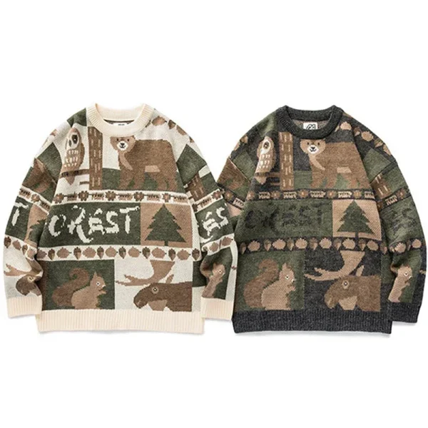 Y2k inverno maglione vintage uomo giapponese simpatico orso donna maglione lavorato a maglia pullover Hip Hop Harajuku streetwear abbigliamento uomo top 2