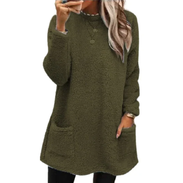 2024 Donne di Inverno Caldo Cappotto Con Cappuccio Streetwear Tasca In Pile Thinken Sweatershirt Autunno Femminile Casual Allentato Abiti Con Cappuccio Magliette E Camicette 2