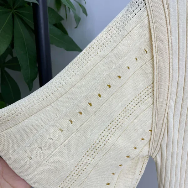 Estate primavera nuova fragranza francese elegante abito a sirena lavorato a maglia dimagrante di fascia alta abito in maglia a coda di pesce dimagrante cava 5
