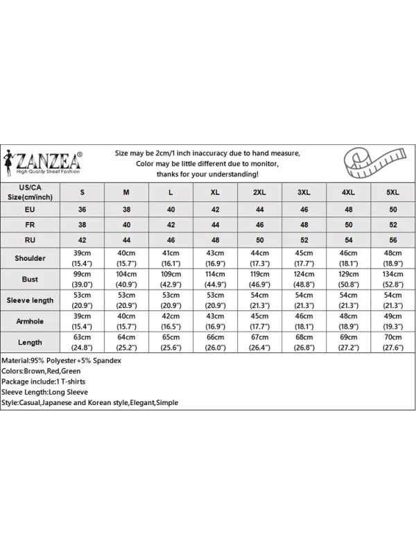 ZANZEA 2025 Donne di Autunno Elegante Collo Alto Lavorato A Maglia Magliette Casual A Maniche Lunghe T-Shirt Moda Colorblock Magliette e camicette Patchwork Tuniche 6