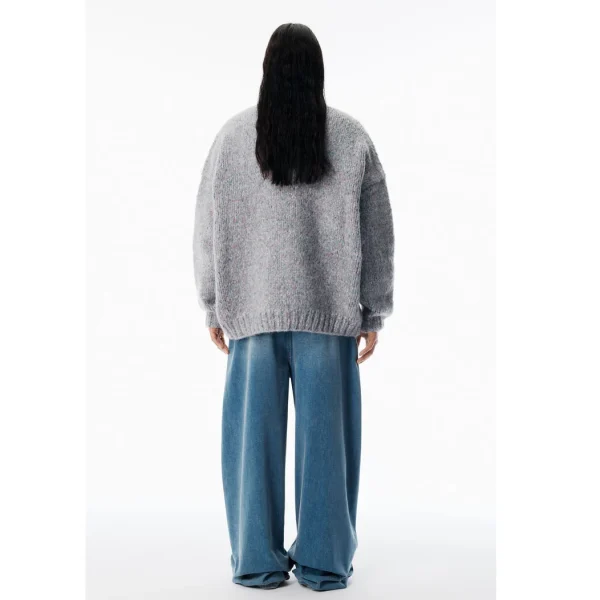 AW 2025 Inverno Nuovo nel marchio maglione lavorato a maglia per uomo e donna Wang unisex grigio pullover oversize maglieria top con cappuccio vestiti 5