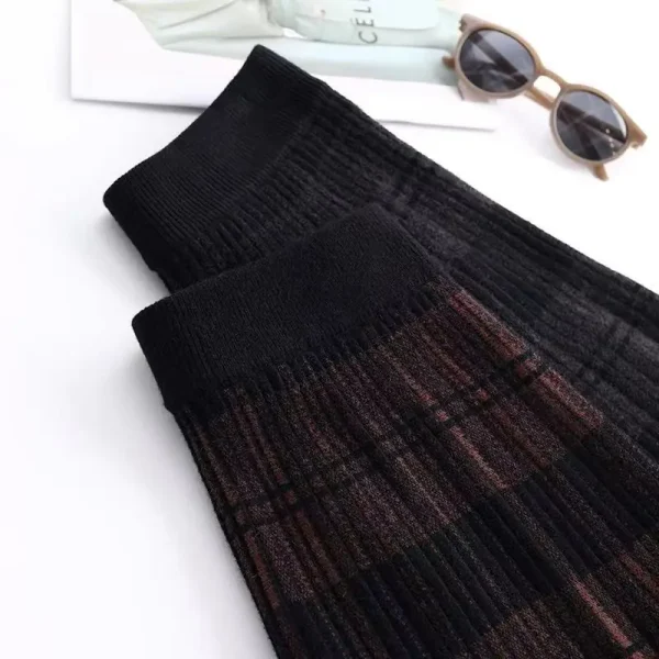 Gonne scozzesi da donna Gonne lavorate a maglia Gonne lunghe invernali Donna Moda 2025 Gonna nera calda Gonna lunga elegante di grandi dimensioni da donna 6