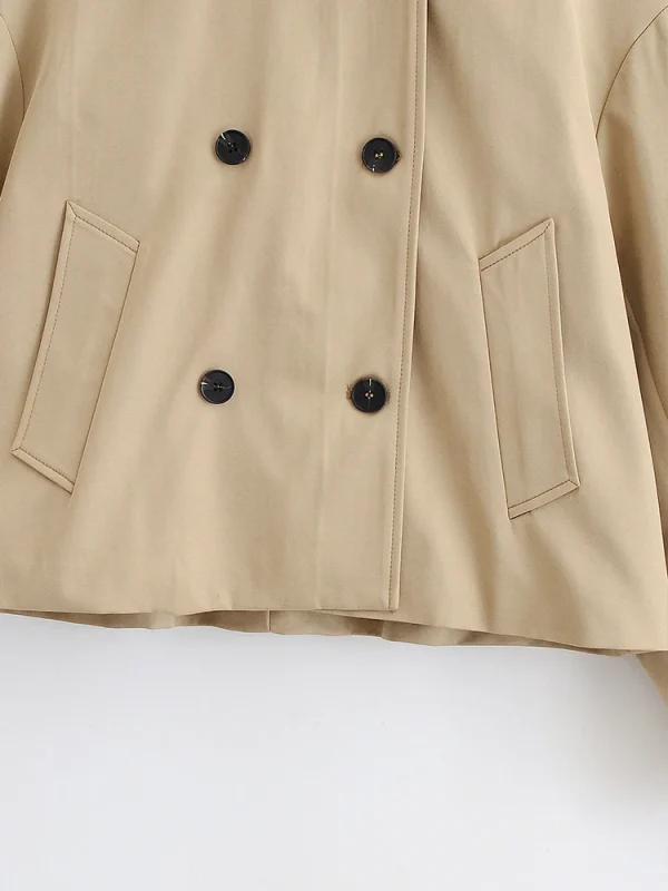 Giacca da donna 2025 Donna Manica lunga doppiopetto Giacche Laple High Street Cappotti corti Lady Autunno Nuovi capispalla 4