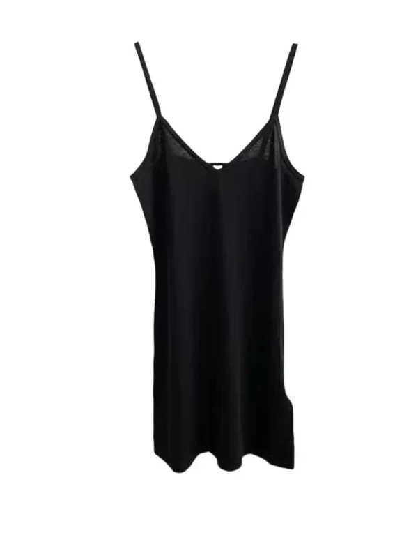 Abito longuette lavorato a maglia nero monopetto da donna a maniche lunghe con orlo sottile e design scavato Abito lungo da donna per l'autunno Nuovo 3