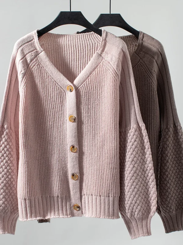 Miyouj 2024 Cardigan monopetto Autunno lavorato a maglia con scollo a V Manica lunga Maglioni da donna Inverno Tenere Cappotto maglione Casual Magliette e camicette 4