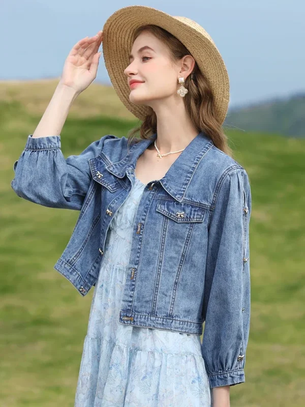I BELIEVE YOU Giacca da donna Primavera Estate 2024 Cappotti di jeans Bottoni Colletto su misura Scava Fuori Casual Slim Jakcets 2231184977 2