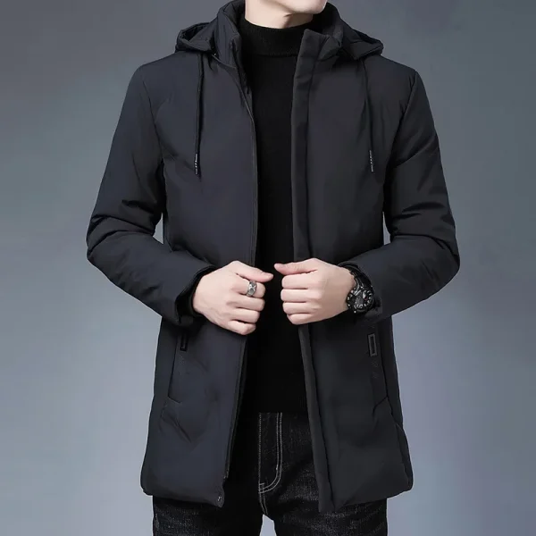 Nuovo marchio con cappuccio moda casual lungo addensare capispalla Parka giacca da uomo giacca a vento invernale cappotti abbigliamento uomo Parka di alta qualità 4
