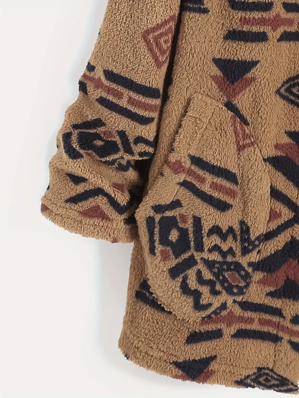 Cappotto da donna in peluche austriaco ultrafine con stampa nazionale azteca da donna 4