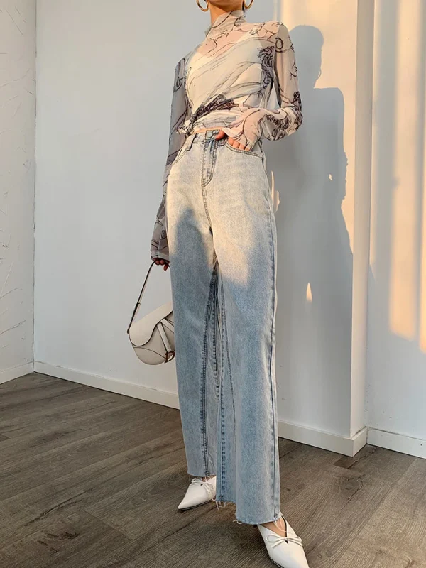2025 Dolcevita Abbigliamento T-shirt da donna sottile in pizzo Top grafico per donna T-shirt in rete Manica lunga T-shirt all'ingrosso di alta qualità di lusso 4