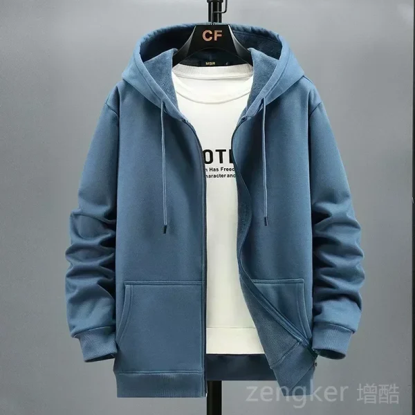 Cardigan con cappuccio in pile di grandi dimensioni da uomo autunno inverno giacca moda trendy plus size felpa con cappuccio 12XL 10XL abbigliamento uomo di grandi dimensioni 2