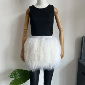 BEIZIRU Mini gonna a tubino in vera pelliccia mongola Gonne in pelliccia alla moda da donna calde ed eleganti 1