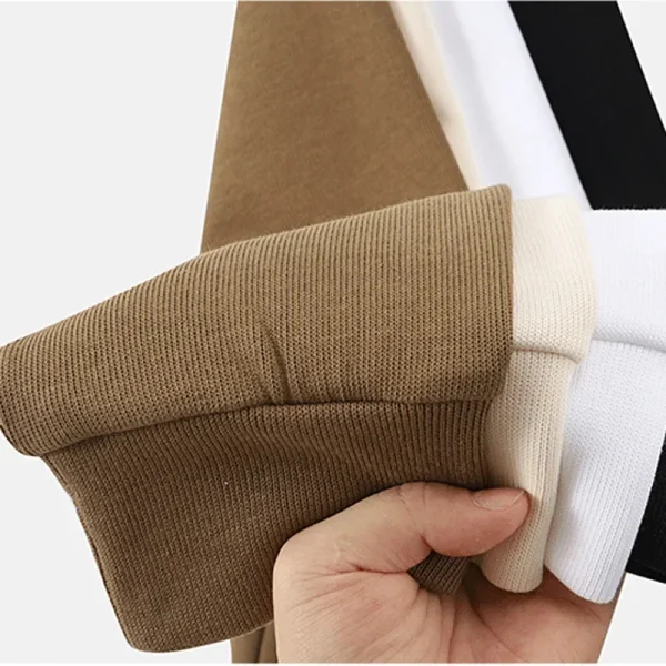 Felpa con cappuccio in cotone pile ispessito Felpa da coppia unisex oversize girocollo tinta unita Versatile autunno inverno Nuovo arrivo 3