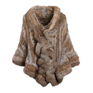 BOONJOVIA Donna Inverno Naturale Vera Pelliccia lavorata a maglia Mantello di Coniglio Inverno Caldo Scialle Pashmina Sera di Nozze Poncho Designer Stola 1