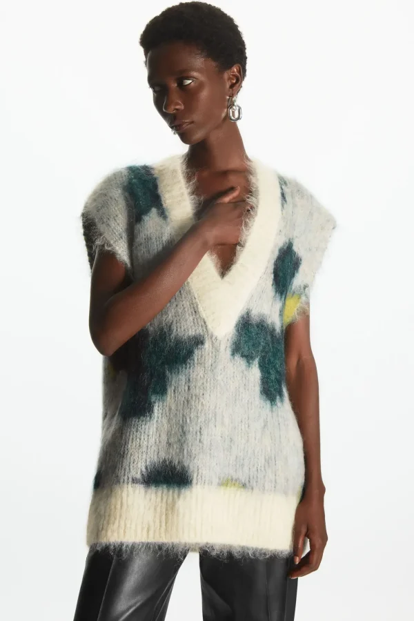 Costume etereo 2025 cos inverno nuovo stile di gilet lavorato a maglia in misto lana e mohair con scollo a V alla moda e casual da donna 2
