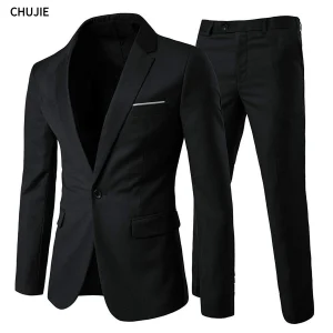 Abiti eleganti da uomo per matrimonio 3 pezzi 2 set giacche gilet pantaloni blazer outfit business classico completo 2024 costume formale 1