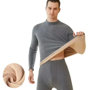 Nuovo inverno biancheria intima termica da uomo collo a lupetto primo strato 2 pezzi sotto le mutandine e le magliette tenere in caldo abbigliamento elastico L-4XL 1