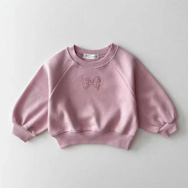 Vestiti della neonata Set Autunno Kid Cute Bow Felpe Pullover Sweet Top e Pantaloni 2 pezzi Vestito Bambini Moda Tute Abiti 4