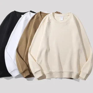 Felpa con cappuccio in cotone pile ispessito Felpa da coppia unisex oversize girocollo tinta unita Versatile autunno inverno Nuovo arrivo 1