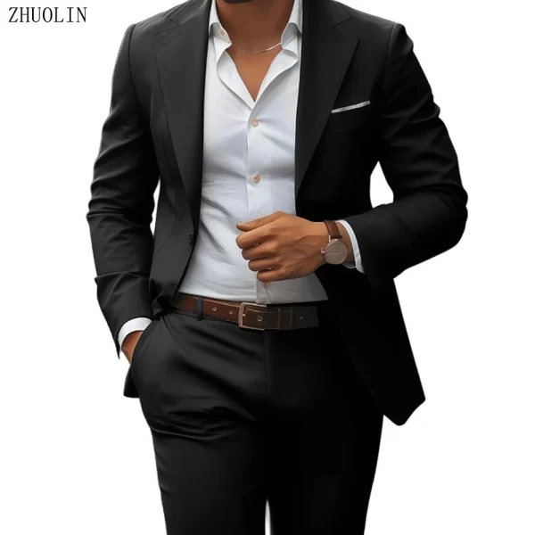 Abiti da uomo Matrimonio elegante 3 pezzi 2 Set Moda classica Giacche complete Gilet Pantaloni Blazer Outfit 2025 Costume formale 1