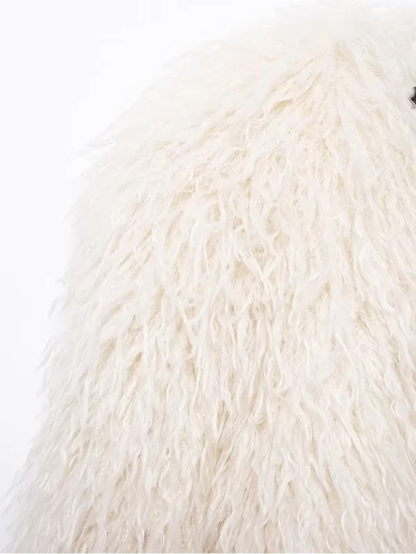2024 nuovo autunno e inverno donna caldo corto abbigliamento in cotone donna Casual cappotto in pelliccia sintetica cappotto alla moda tinta unita femminile 4