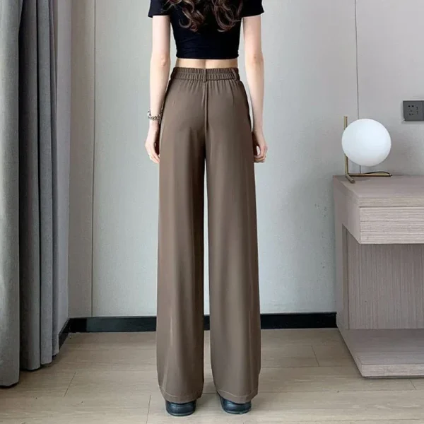 Pantaloni da abito da donna Pantaloni classici alla moda da donna Pantaloni comodi a gamba dritta da donna Mamma Pantaloni lunghi larghi casual coreani 3