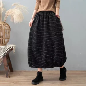 Careaymade nuovo autunno inverno stampa gonna di cotone donna elastico in vita spessa calda gonne lunghe gonne Vintage allentate femminili 1