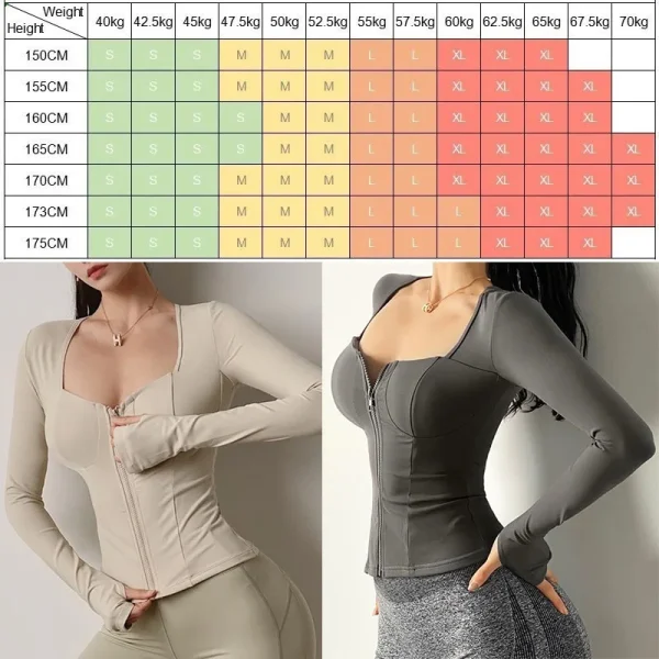 Cloud Hide SEXY Giacca sportiva con cerniera per donna Camicia da yoga nera a maniche lunghe Cappotto fitness da palestra Corsa Top da allenamento autunno inverno 6