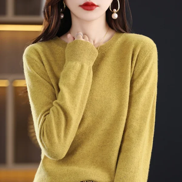 Autunno e inverno 100% maglione di pura lana maglione girocollo da donna indossare Pullover maglione di Cashmere maglieria WQ12002 3