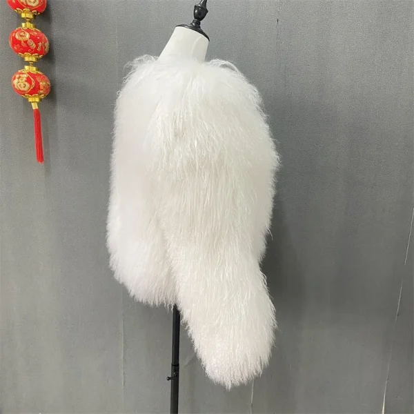 Nuovo inverno autunno moda vera giacca di pelliccia da donna genuina pelliccia di pecora della Mongolia 3