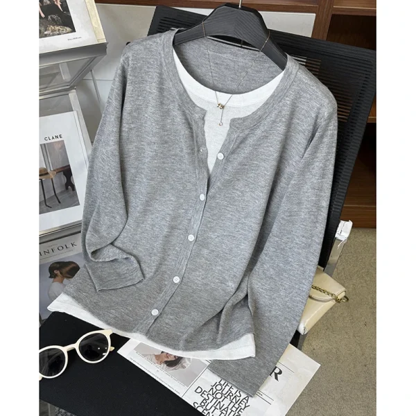 WinvyNee Donna Cardigan di lana Maglione Solido a righe Casual Tuta sportiva calda Maglieria Top Autunno Inverno Abbigliamento donna B1107007 2