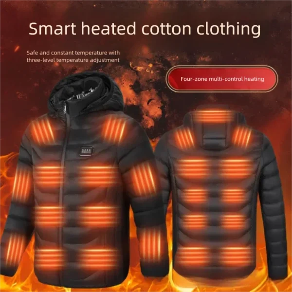 23 aree inverno riscaldamento intelligente giacca di cotone da uomo autoriscaldante Parka da donna caldo USB elettrico quattro telecomandi vestiti riscaldati 5