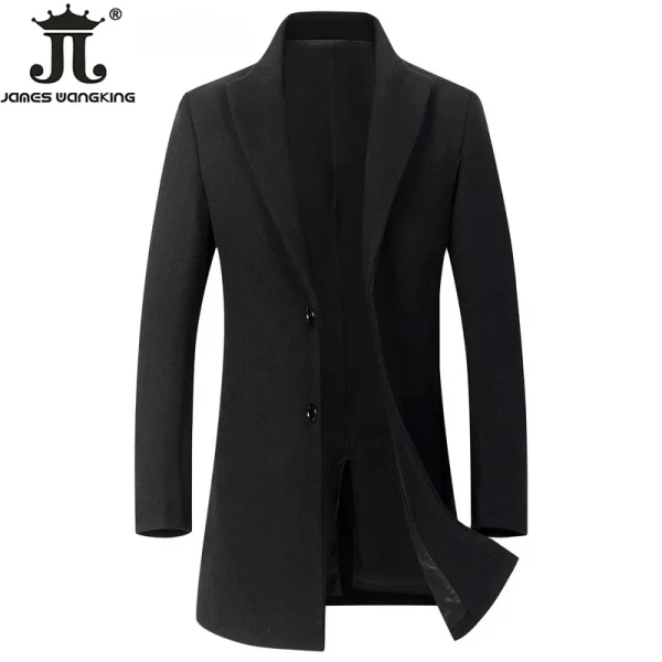 Autunno e inverno Boutique Lana Moda Tinta unita da uomo Casual Business Cappotto di lana Giacca Trench da uomo caldo Taglia Eur 3
