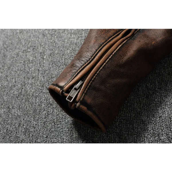 Nuova giacca da uomo in pelle PU con colletto alla coreana da motociclista, tinta unita alla moda, ampia, versatile, casual, a maniche lunghe 5