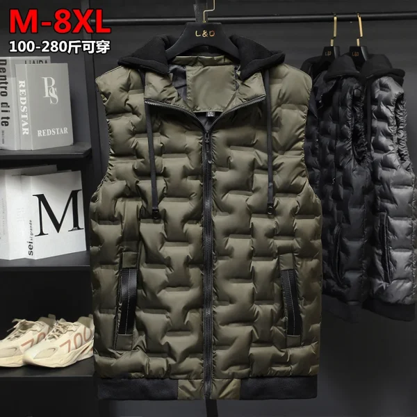 marca Autunno Inverno Nuovi Uomini Gilet di Cotone Giacca Senza Maniche Giù Gilet Giacca Maschile Gilet Casual Cappotto Plus Size 8XL 3