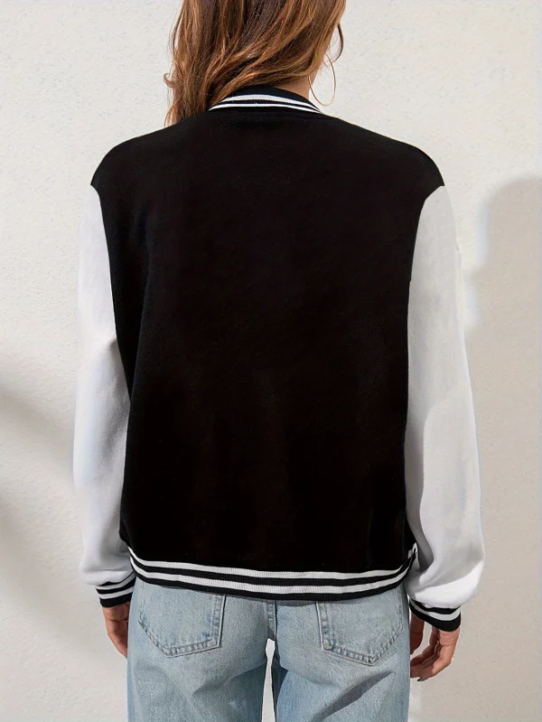 Brooklyn New York 1898 Art Letter Stampa Maglia da baseball Bottone femminile Giacca in pile Autunno Abbigliamento casual Abbigliamento sportivo allentato Donna 2