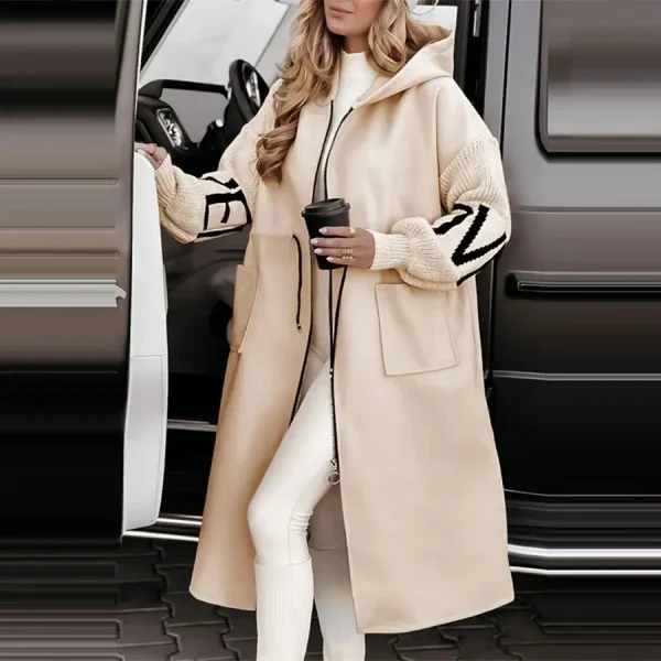 Autumu inverno donna Parka giacca cappotto lungo bianco con cappuccio cappotti caldi spessi donna nuovi eleganti abiti casual alla moda da donna 4