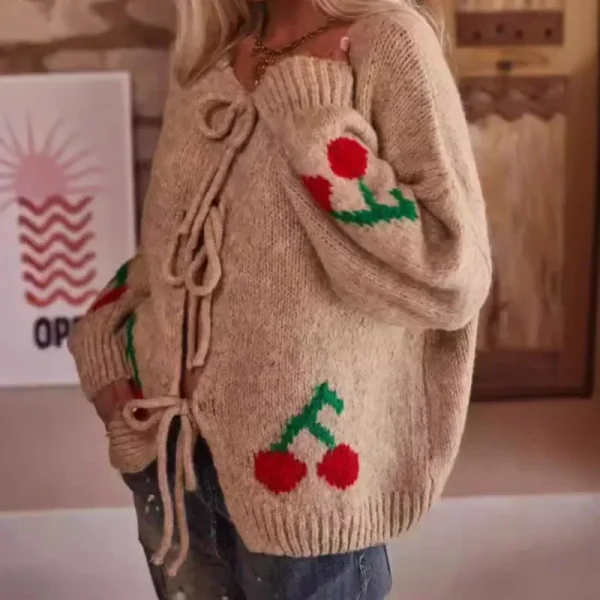 ZEKYE Abiti autunnali da donna Abiti carini Manica lunga Ropas De Mujeres Abito maglione rosa Abbigliamento donna Cardigan autunnale 5