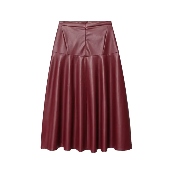 Stile europeo e americano 2025 nuova gonna a trapezio in pelle PU versatile di moda retrò di fascia alta 2